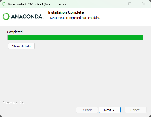 Anaconda Installing Screenshot